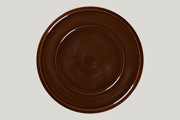 FLAT PLATE WITH RIM, 12.6"D, HONEY_0