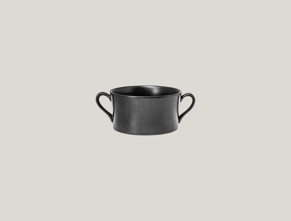 CREAM SOUP BOWL - 2 HANDLES, 4.35"D, 2.35"H, 11.85 OZ, BLACK_0