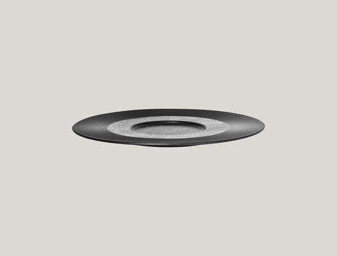 GOURMET FLAT PLATE, 11.4"D, BLACK_0