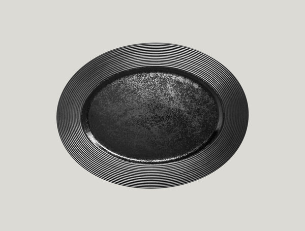 OVAL PLATTER, 13.4"L, 10.5"W, BLACK_0