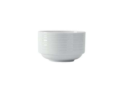 Tuxton Stackable Bouillon Stackable Bouillon Cup 3 ⅞" x 2 ⅜” Pacifica Porcelain White Embossed_0