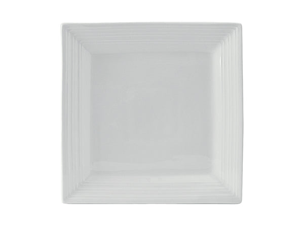 Tuxton Square Plate 8 ½" x 8 ½" x 1" Pacifica Porcelain White Embossed_0