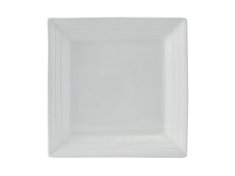 Tuxton Square Plate 8 ½" x 8 ½" x 1" Pacifica Porcelain White Embossed_0