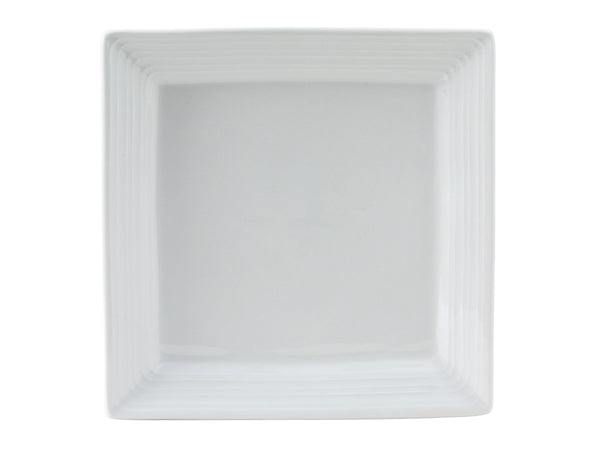 Tuxton Square Plate 9 ¾" Pacifica Porcelain White Embossed