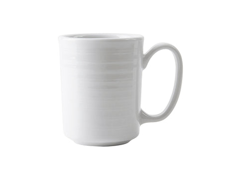 Tuxton Mug w/Large Handle Mug 4 ⅜" x 3" x 3 ¾" Pacifica Porcelain White Embossed_1
