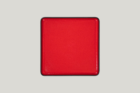 SQUARE FLAT PLATE, 9.45"L, 9.45"W, RED FIRE_1