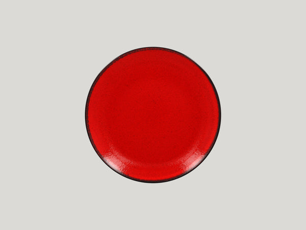 FLAT COUPE PLATE, 9.45"D, RED_0