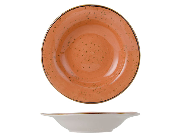 Tuxton Rim Soup Bowl 9" x 1 ¾" Artisan Geode Coral_0