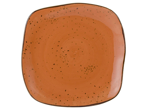 Tuxton Square Plate 11" Artisan Geode Coral