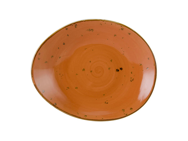 Tuxton Ellipse Plate 10" x 8 ¼" x 1 ¾" Artisan Geode Coral