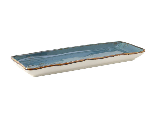 Tuxton Rectangle Rectangluar Tray 13 ¾" x 5" Artisan Geode Azure_0