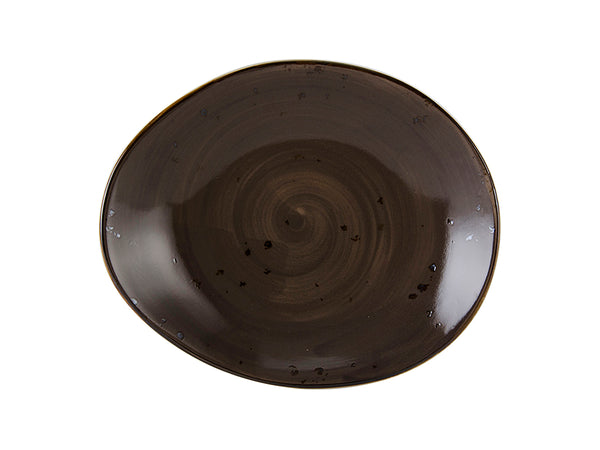 Tuxton Ellipse Plate 10 x 8 ¼" Artisan Geode Mushroom