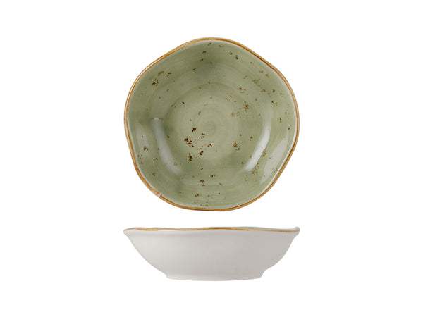Tuxton Fruit Dish Fruit Bowl 4 ¾" x 1 ¼" Artisan Geode Olive_0