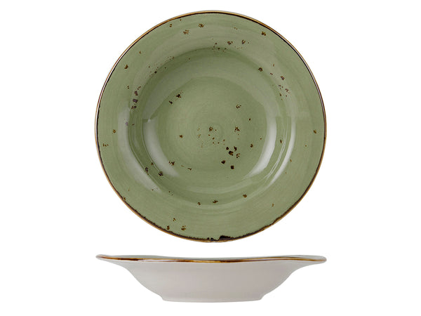 Tuxton Rim Soup Bowl 9" x 1 ¾" Artisan Geode Olive_0