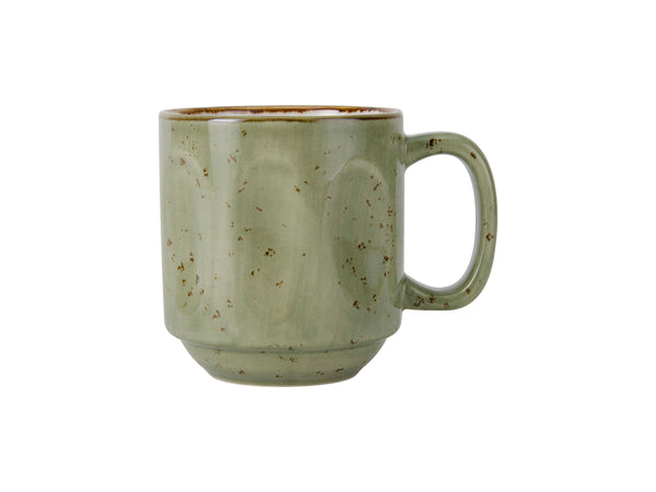 Tuxton Stackable Yukon Mug 12 oz Artisan Geode Olive