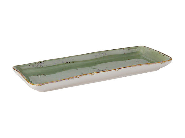 Tuxton Rectangle Rectangluar Tray 13 ¾" x 5" Artisan Geode Olive_0