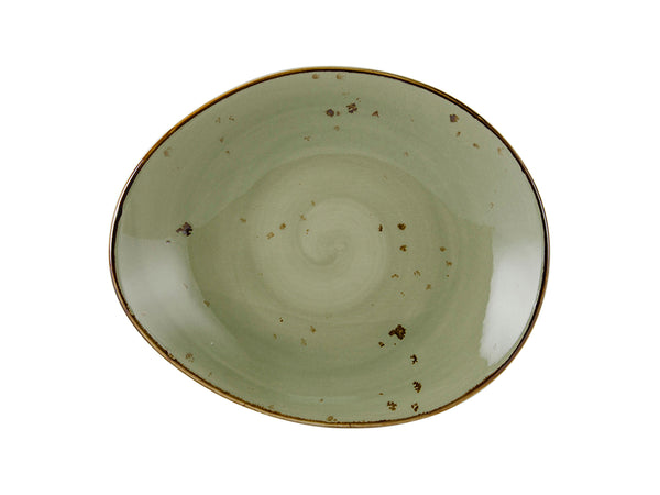 Tuxton Ellipse Plate 10" x 1 ¾" Artisan Geode Olive_0