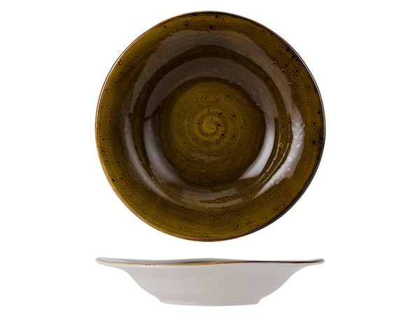 Tuxton Rim Soup Bowl 9-1/2 oz 9" Artisan Geode Walnut