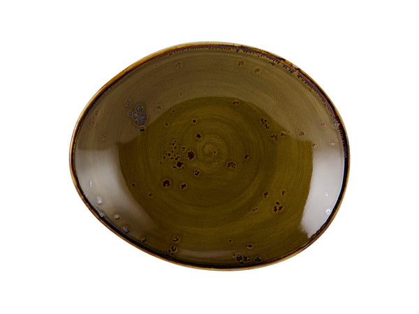 Tuxton Ellipse Plate 8 ¼" x 1 ¾" Artisan Geode Walnut