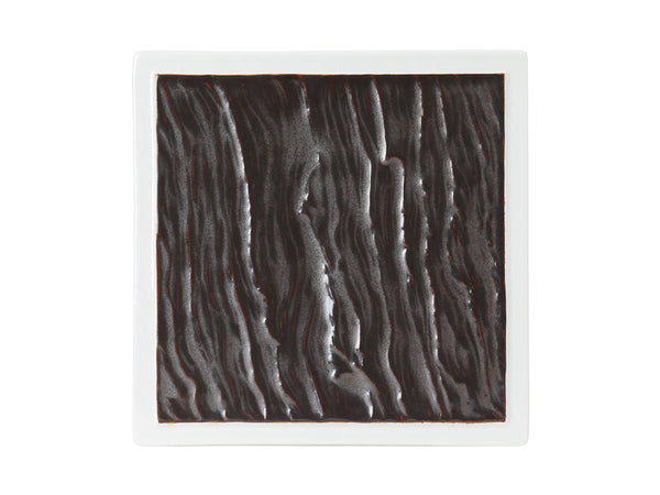 Tuxton Square Plate 8 ½" x 8 ½" Kona Lava/Porcelain White_0