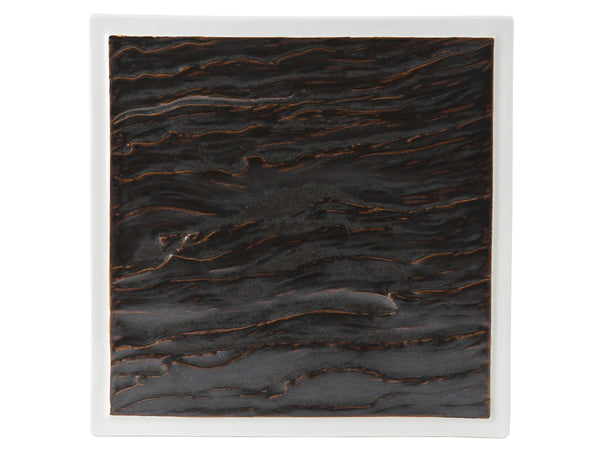 Tuxton Ellipse Plate 12" x 12" Kona Lava/Porcelain White_0
