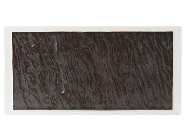 Tuxton Rectangle Plate 16" x 8" Kona Lava/Porcelain White_0