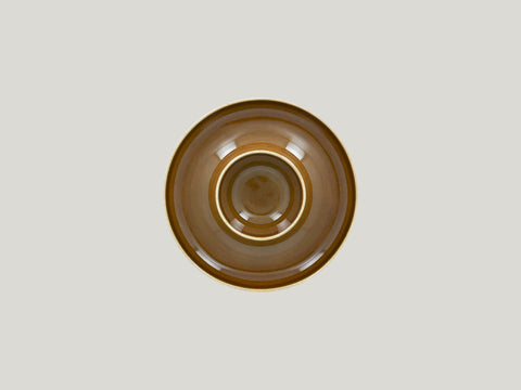 ROUND PLATE WITH HOLLOW CENTRAL SECTION - ASHORE, 7.5"D, CARAMEL_1