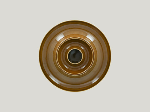 ROUND PLATE WITH HOLLOW CENTRAL SECTION - ASHORE, 9.85"D, CARAMEL_3