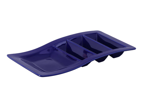 Tuxton Taco Stackable Plate 14 ⅝" x 8 ⅝" Serving Pieces Cobalt_1