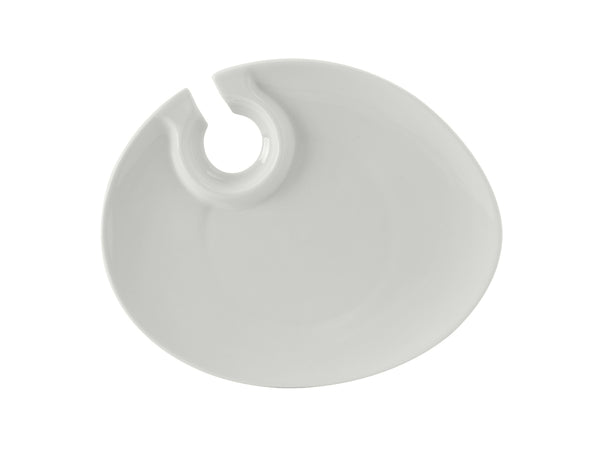 Tuxton Wine and Appetizer Plate 10" x 8 ⅛" Serving Pieces Porcelain White_0