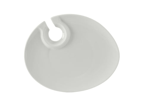 Tuxton Wine and Appetizer Plate 10" x 8 ⅛" Serving Pieces Porcelain White_0