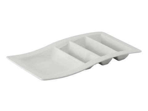 Tuxton Taco Stackable Plate 14 ⅝" x 8 ⅝" Serving Pieces Porcelain White_1