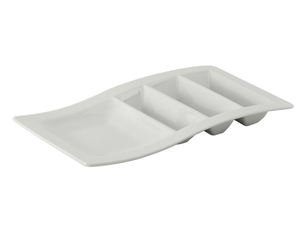 Tuxton Taco Stackable Plate 14 ⅝" x 8 ⅝" Porcelain White
