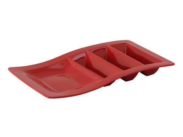 Tuxton Taco Stackable Plate 14 ⅝" x 8 ⅝" Cayenne