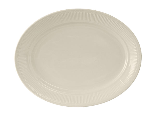 Tuxton Oval Platter 13" x 10 ⅛" Hampshire Eggshell Embossed