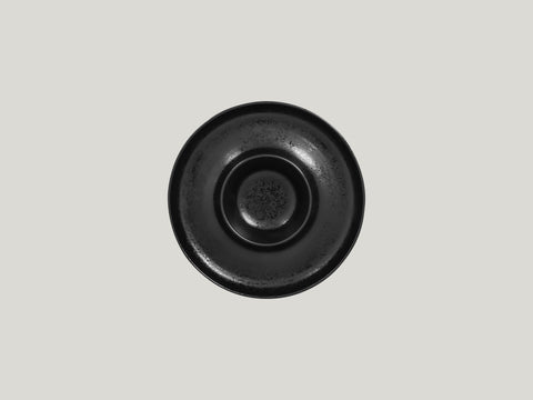 ROUND PLATE WITH HOLLOW CENTRAL SECTION - ASHORE, 7.5"D, BLACK_1