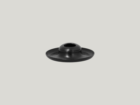 ROUND PLATE WITH HOLLOW CENTRAL SECTION - ASHORE, 7.5"D, BLACK_2