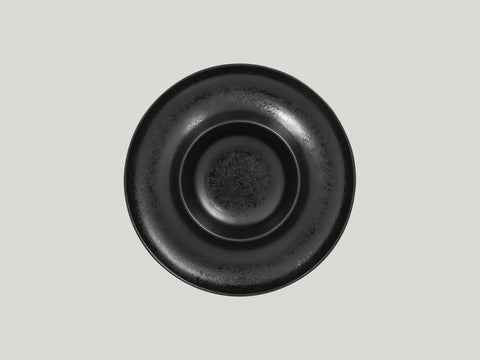 ROUND PLATE WITH HOLLOW CENTRAL SECTION - ASHORE, 9.85"D, BLACK_1