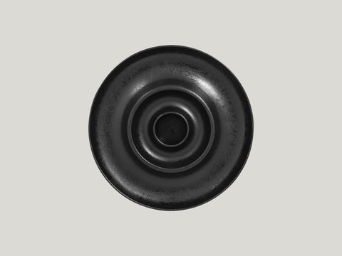 ROUND PLATE WITH HOLLOW CENTRAL SECTION - ASHORE, 9.85"D, BLACK_3