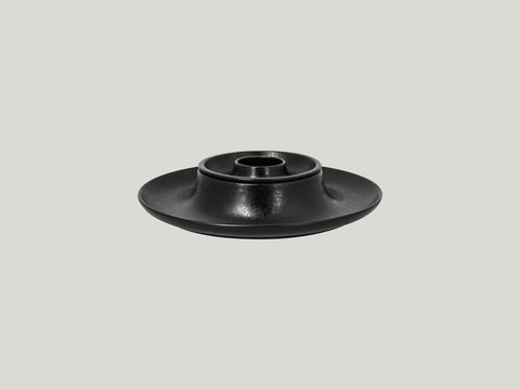 ROUND PLATE WITH HOLLOW CENTRAL SECTION - ASHORE, 9.85"D, BLACK_2