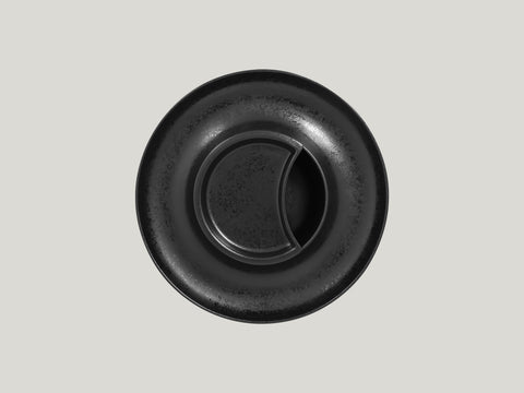 ROUND PLATE WITH HOLLOW CENTRAL SECTION - ASHORE, 9.85"D, BLACK_5