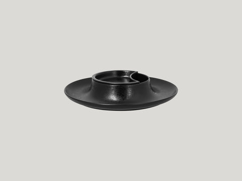 ROUND PLATE WITH HOLLOW CENTRAL SECTION - ASHORE, 9.85"D, BLACK_4