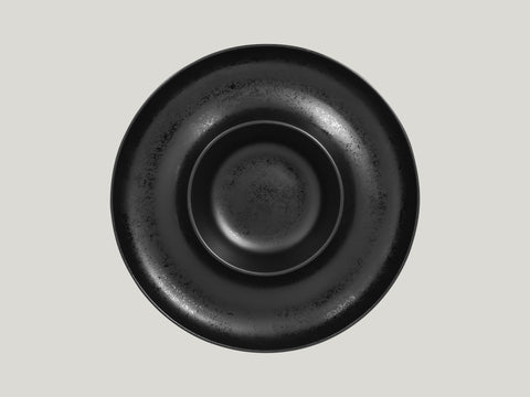 ROUND PLATE WITH HOLLOW CENTRAL SECTION - ASHORE, 11.6"D, BLACK_1