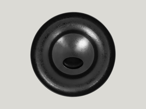 ROUND PLATE WITH HOLLOW CENTRAL SECTION - ASHORE, 11.6"D, BLACK_3