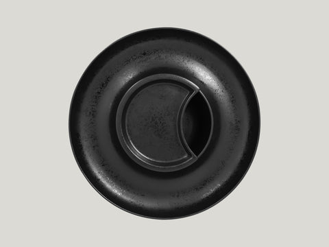 ROUND PLATE WITH HOLLOW CENTRAL SECTION - ASHORE, 11.6"D, BLACK_5