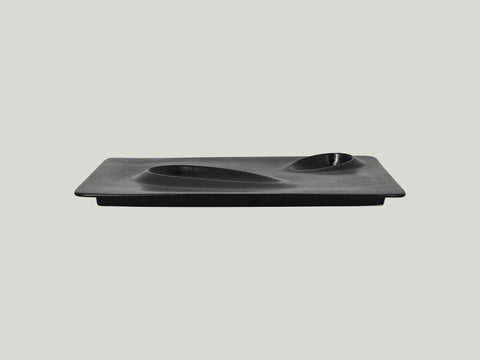 RECTANGULAR PLATE, 2 ZONES - CREATE, 12.6"L, 9.45"W, BLACK_1