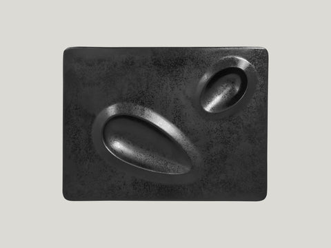 RECTANGULAR PLATE, 2 ZONES - CREATE, 12.6"L, 9.45"W, IVORIS_2