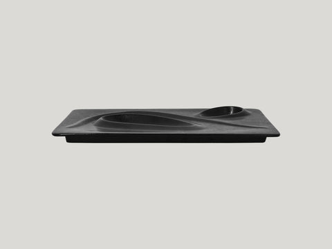 RECTANGULAR PLATE, 2 ZONES - CREATE, 12.6"L, 9.45"W, BLACK_3