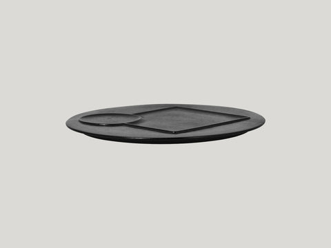 ROUND PLATE, 2 ZONES - CREATE, 11.8"D, BLACK_1