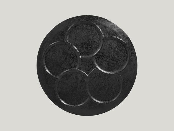 ROUND PLATE, 5 ZONES - CREATE, 11.8"D, BLACK_0